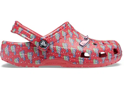 Pre-owned Crocs Men's  Classic Clog Vineyard Vines Holiday Sneakers In White/red In Multi