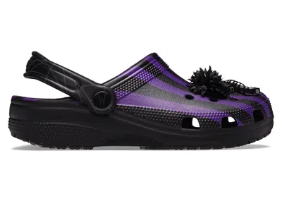 Pre-owned Crocs Men's  Classic Clog Wednesday Nevermore Sneakers In Black
