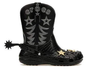 Pre-owned Crocs Men's  Classic Cowboy Boot Sneakers In Black