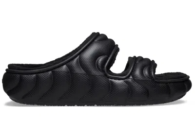 Pre-owned Crocs Men's  Classic Cozzzy Overpuff Sandal Sneakers In Black