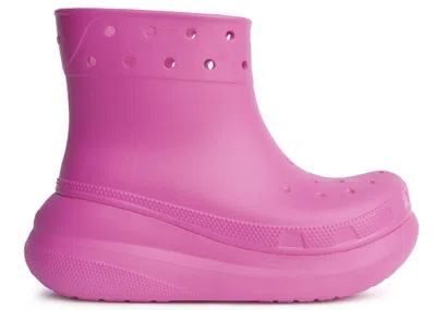 Pre-owned Crocs Men's  Classic Crush Rain Boot Pink Sneakers In Juice