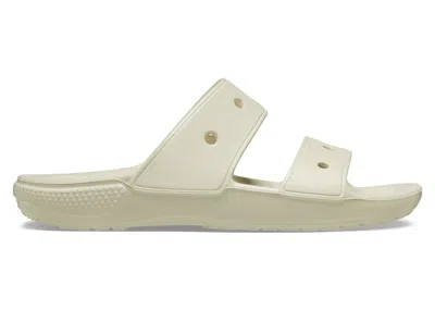 Pre-owned Crocs Men's  Classic Double Band Slide Sandals Sneakers In Bone In Brown