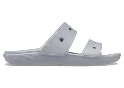 Pre-owned Crocs Men's  Classic Double Band Slide Sandals Sneakers In Light Grey In Gray