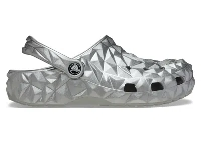 Pre-owned Crocs Men's  Classic Geometric Clog Metallic Sneakers In Silver