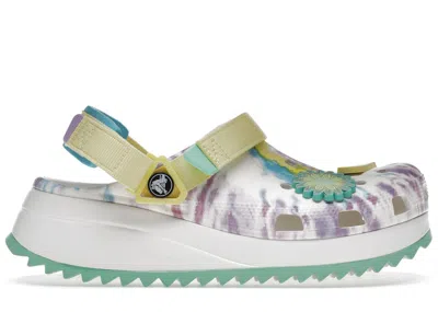 Pre-owned Crocs Men's  Classic Hiker Peace Out Sneakers In White/tie Dye