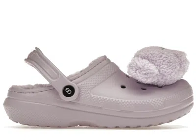 Pre-owned Crocs Men's  Classic Lined Clog Lazy Oaf Three Eyed Teddy Sneakers In Purple