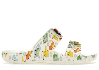 Pre-owned Crocs Men's  Classic Slide Pokã©mon Sneakers In White