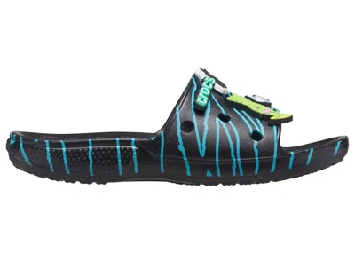 Pre-owned Crocs Men's  Classic Slide Ron English Party Animals Zebra Sneakers In Black/blue