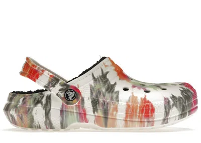Pre-owned Crocs Men's  Classic Tiedye Lined Clog Sneakers In Black