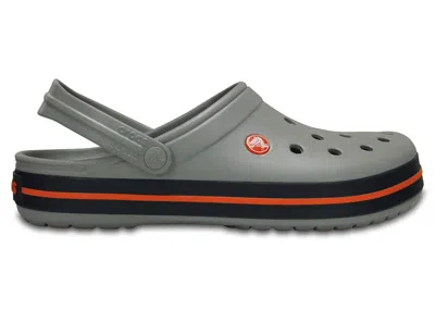 Pre-owned Crocs Men's  Crocband Clog Sneakers In Light Grey/navy Blue In Multi