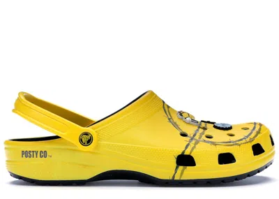 Pre-owned Crocs Men's  Dimitri Clog Post Malone Barbed Wire Sneakers In Yellow