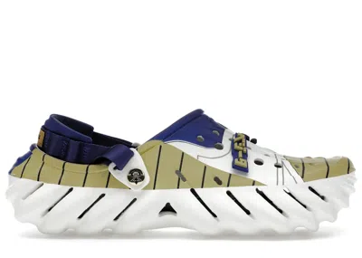Pre-owned Crocs Men's  Echo Clog Dragon Ball Z Vegeta Sneakers In Tan/blue/white In Multi