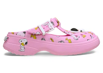 Pre-owned Crocs Men's  Mary Jane Clog Peanuts Snoopy And Woodstock Sneakers In Multi