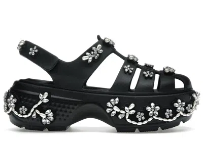 Pre-owned Crocs Men's  Stomp Fisherman Clog Simone Rocha Sneakers In Black
