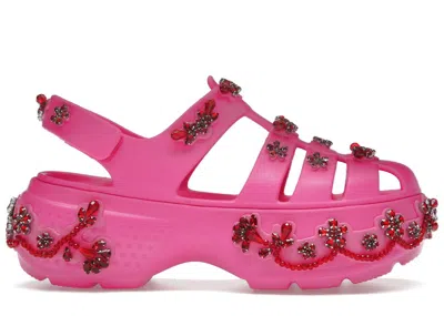 Pre-owned Crocs Men's  Stomp Fisherman Clog Simone Rocha Sneakers In Electric Pink
