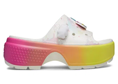 Pre-owned Crocs Men's  Stomp Slide Care Bears Sneakers In White