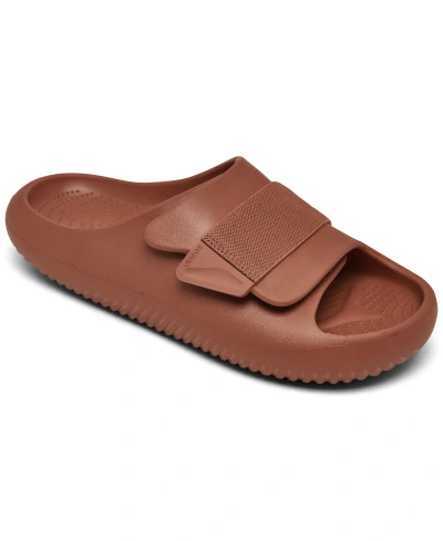 Crocs Men's Mellow Luxe Recovery Slide Sandals From Finish Line In Spice