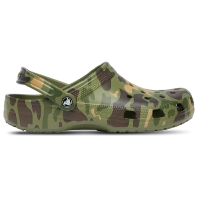Crocs Mens  Classic Clogs Duck Camo In Green
