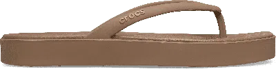 Crocs Miami Flatform Flip; Milk Chocolate, W9 In Brown