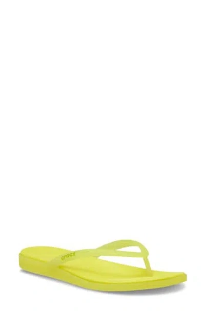 Crocs Miami Frosted Flip Flop In Yellow