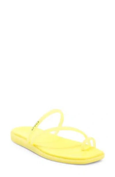 Crocs Miami Frosted Toe Loop Sandal In Yellow