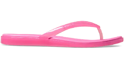 Crocs Miami Jelly Round Toe Flip In Pink