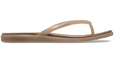 Crocs Miami Jelly Round Toe Flip In Brown