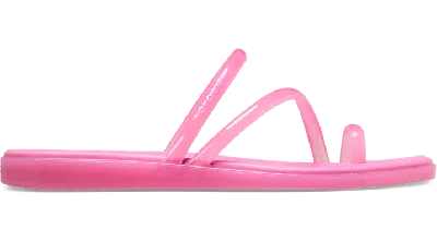 Crocs Miami Jelly Toe Loop Sandal In Pink