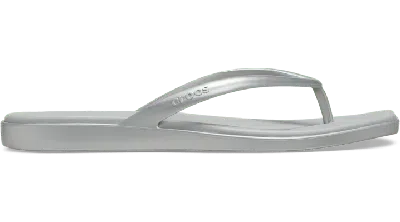Crocs Miami Metallic Flip In Silver
