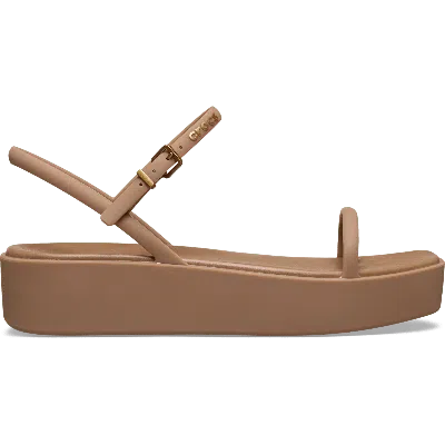 Crocs Miami Platform Y Strap Sandal In Brown