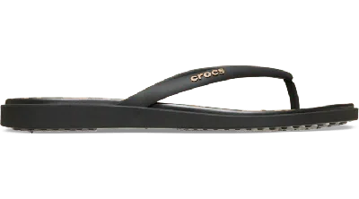 Crocs Miami Round Toe Animal Flip In Black