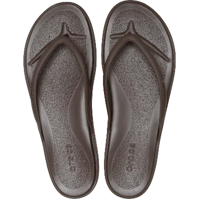Crocs Miami Round Toe Flip In Brown