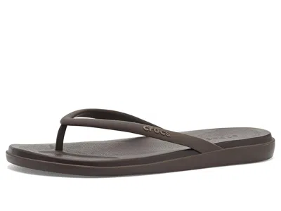 Crocs Miami Round Toe Flip-flop Sandals Women's Sandals Coffee Matte: 9 M, Synthetic In Brown