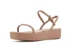 Crocs Miami Y-strap Platform Sandals In Brown
