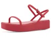Crocs Miami Platform Y Strap Sandal In Red