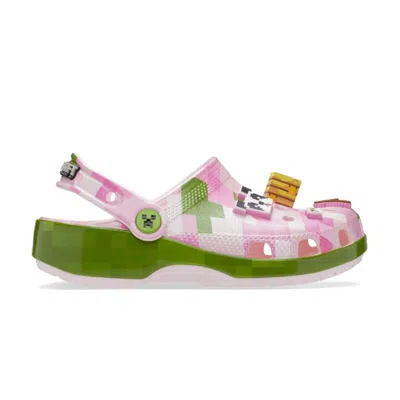 Pre-owned Crocs Minecraft X  Classic Clog Big Kid 'cherry Blossom' | Pink | Kid's Size 4