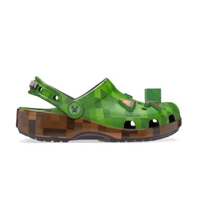 Pre-owned Crocs Minecraft X  Classic Clog Big Kid 'grass Block' | Green | Kid's Size 4