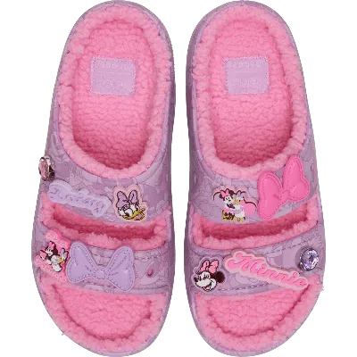Crocs Minnie Daisy Classic Cozzzy 211786-90h Sandals Pink Slide Jax1211 In Multi