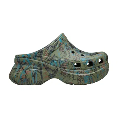 Pre-owned Crocs Mowalola X Wmns Classic Bae Clog 'forest' | Green | Women's Size 8