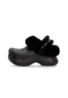 Crocs Bae Textured Lined Platform Slip-on In Black