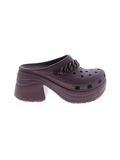 Pre-owned Crocs Mule/clog In Burgundy