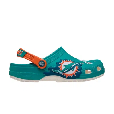 Pre-owned Crocs Nfl X  Classic Clog Big Kid 'miami Dolphins' | Green | Kid's Size 3