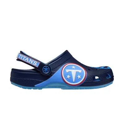 Pre-owned Crocs Nfl X  Classic Clog Big Kid 'tennessee Titans' | Blue | Kid's Size 1