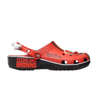 Pre-owned Crocs Nfl X  Classic Clog 'cleveland Browns' | Red | Men's Size 15