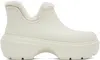Crocs White Croslite Boot In Linen/linen