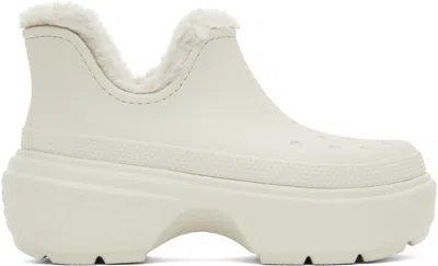 CROCS OFF-WHITE STOMP SHORTY ANKLE BOOTS