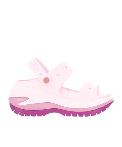 Crocs Open Toe Flat Sandals In Pink