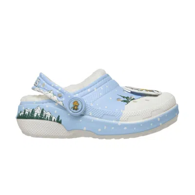 Pre-owned Crocs Peanuts X  Holiday Classic Lined Clog Toddler 'multi Light Blue' | Infant Size 9