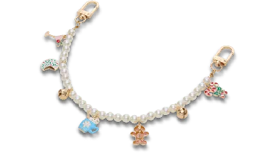 Crocs Pearl Holiday Treats Bag Chain In Gold