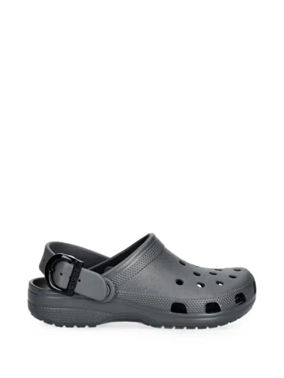 Crocs Perforated Buckle-strap Mules In Gray